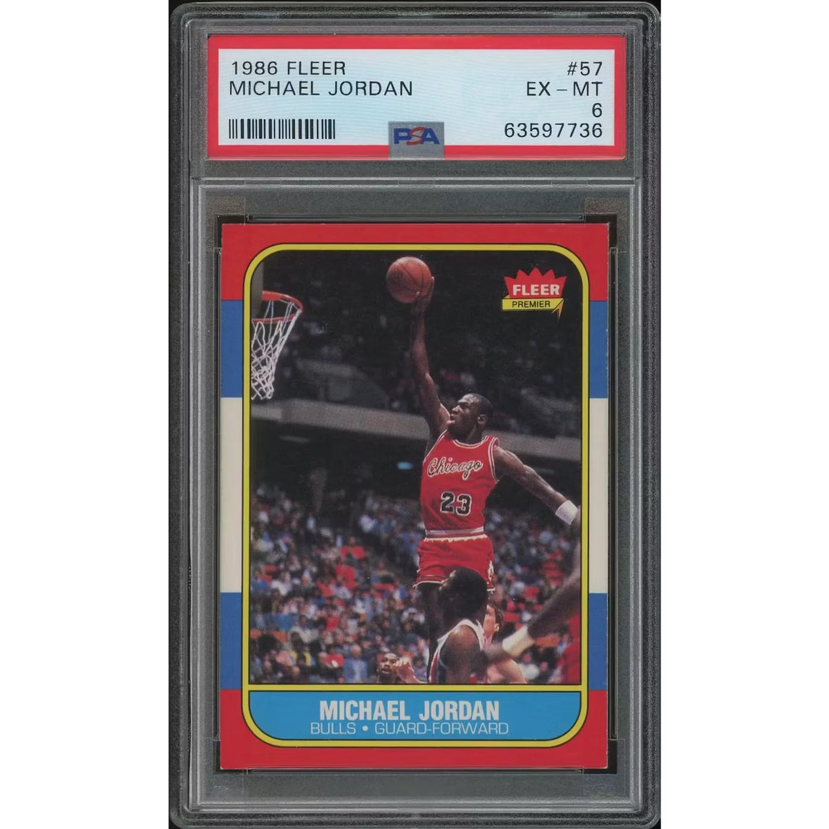 Michael Jordan 1986-87 Fleer Basketball #57 Rookie Card | PSA 6 EX-MT | P5645132