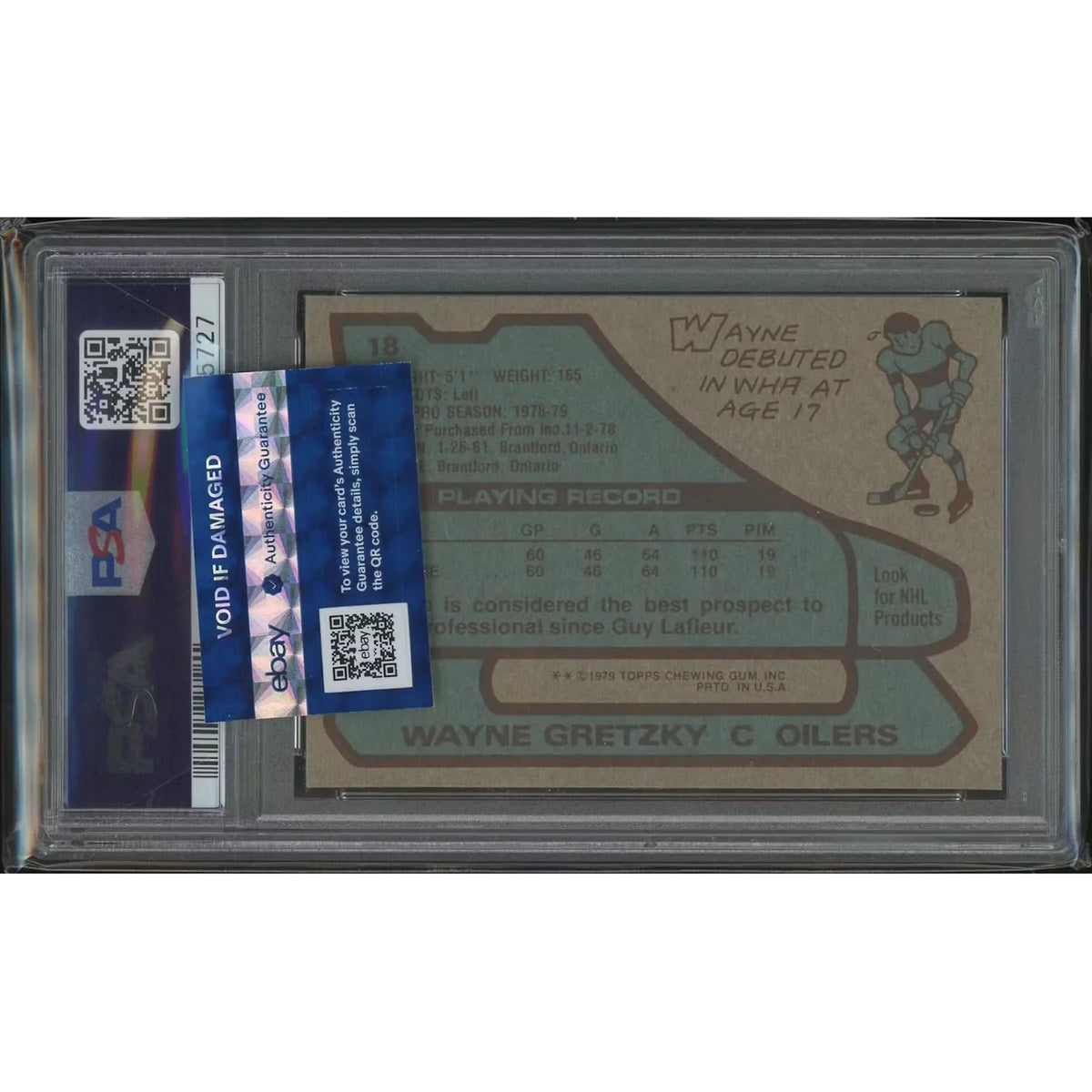 Wayne Gretzky 1979-80 Topps Hockey Rookie #18 | PSA 7 NM | P5645195