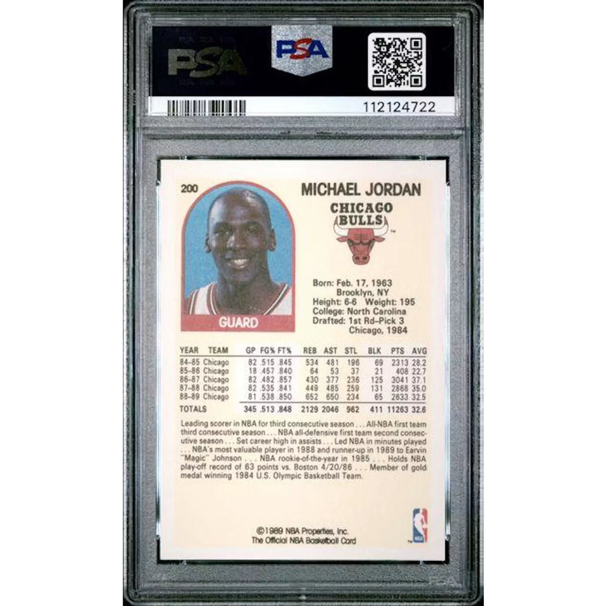 Michael Jordan 1989 Hoops #200 Card | PSA 10 | P5645620
