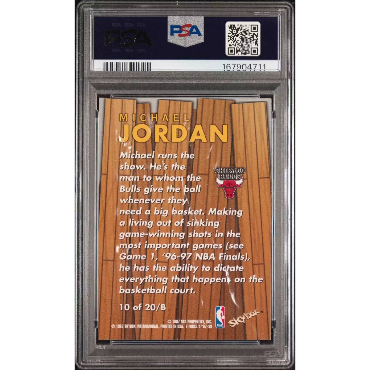 Michael Jordan 1997 Skybox Z-Force Boss #10 | PSA 8 | P5645769