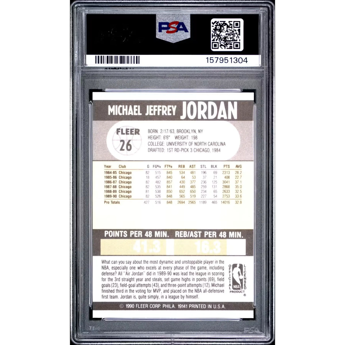 1990 Fleer Michael Jordan #26 PSA 9 - D2 | P5646145