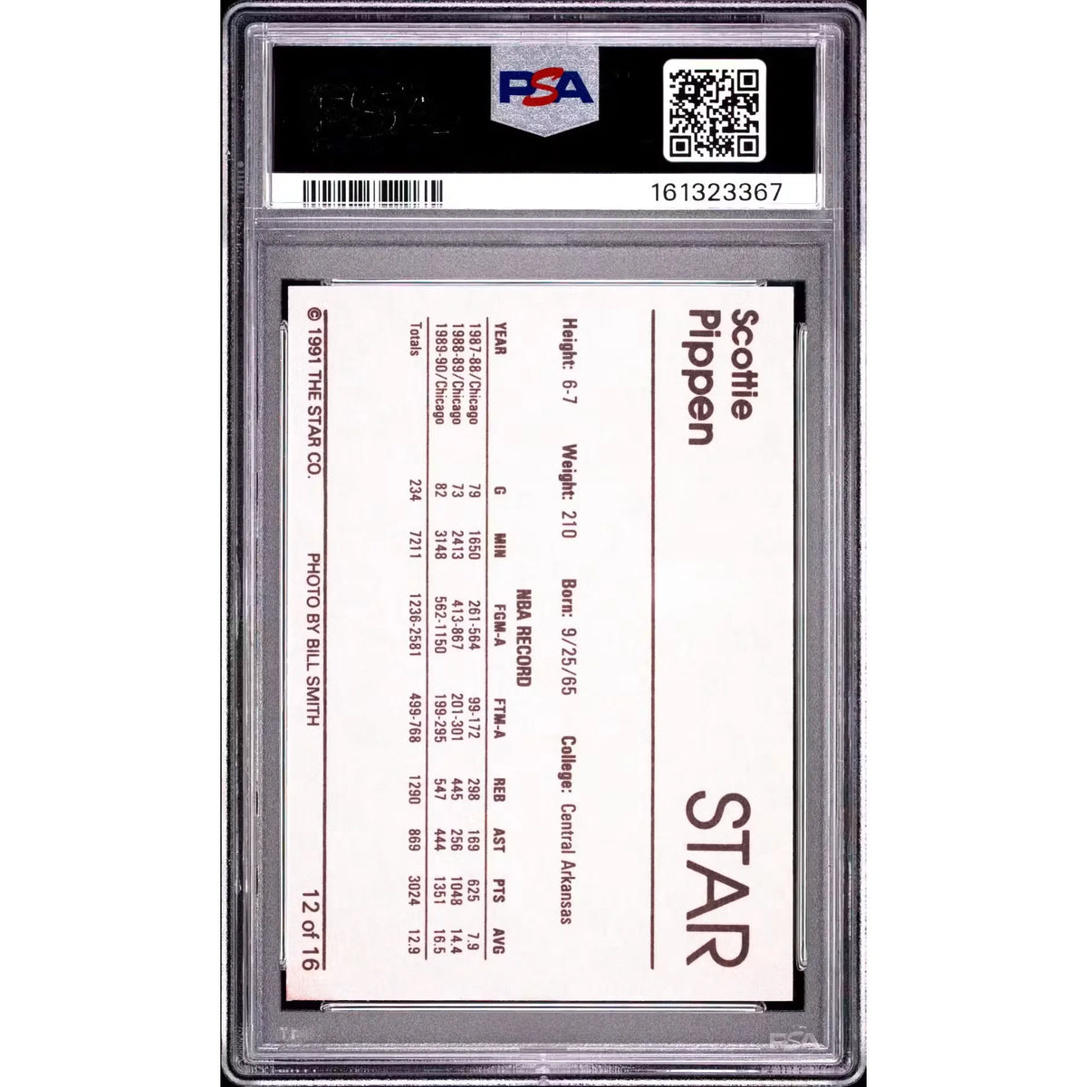 Scottie Pippen 1990 Star Equal Bulls #12 Card | PSA 9 | P5646146