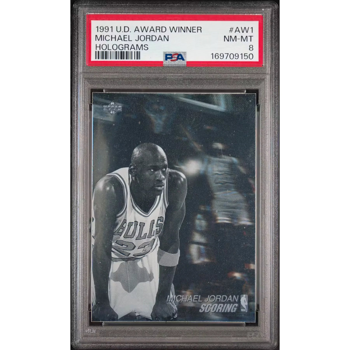 1991 Upper Deck Award Winner Michael Jordan Holograms #AW1 PSA 8 - D2 | P5646188