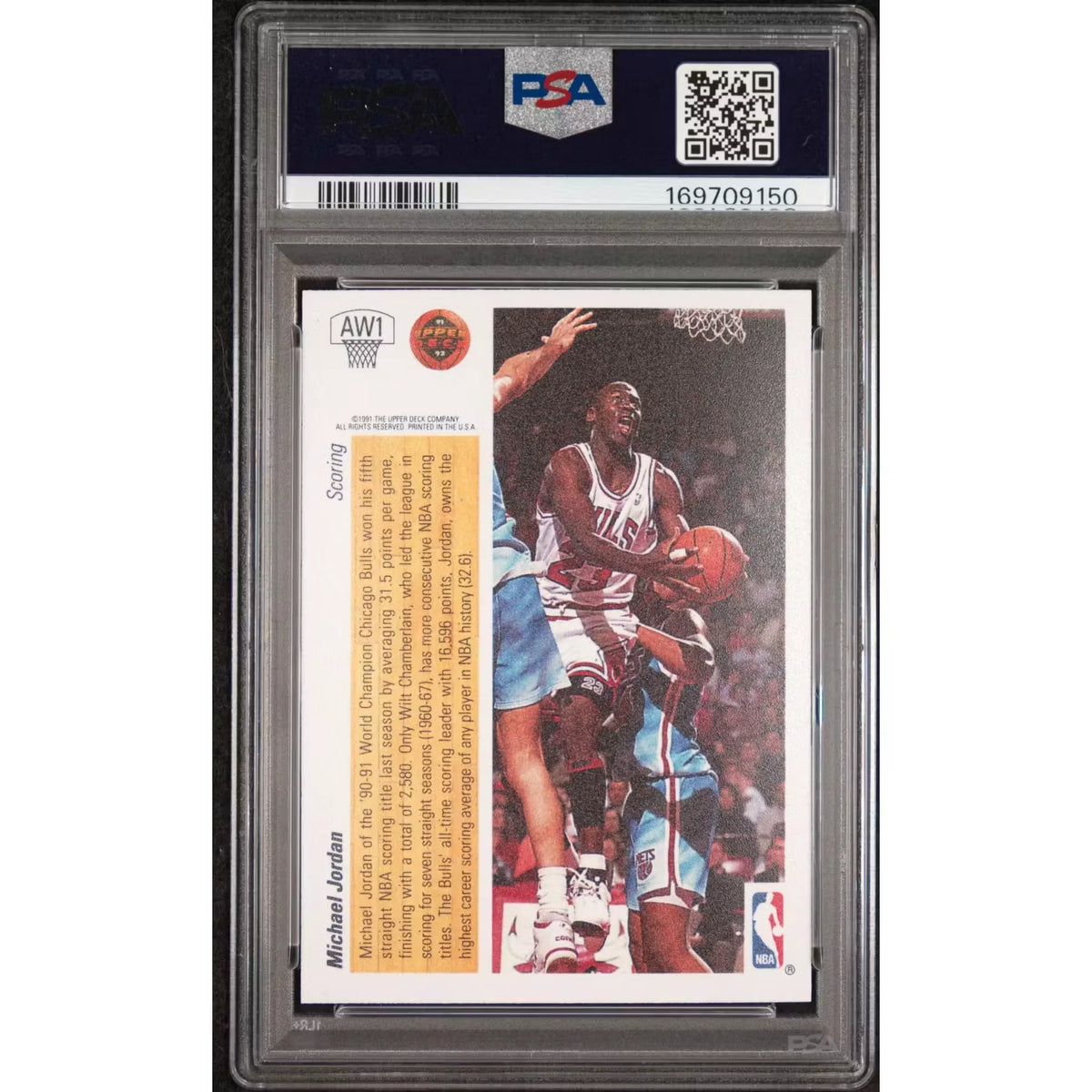 1991 Upper Deck Award Winner Michael Jordan Holograms #AW1 PSA 8 - D2 | P5646188