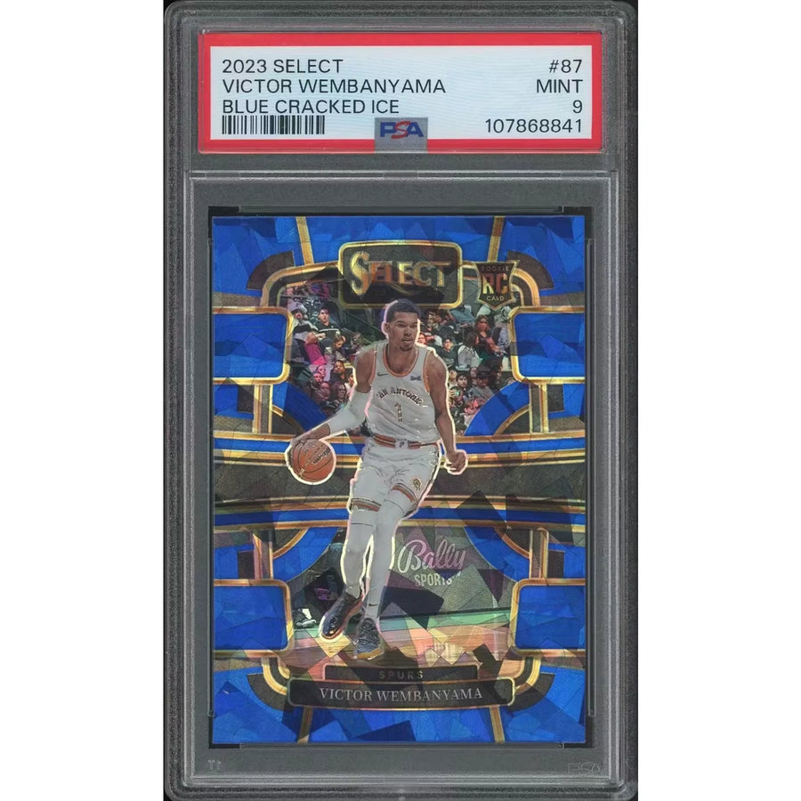 Victor Wembanyama 2023-24 Panini Select #87 Rookie | PSA 9 Blue Cracked Ice