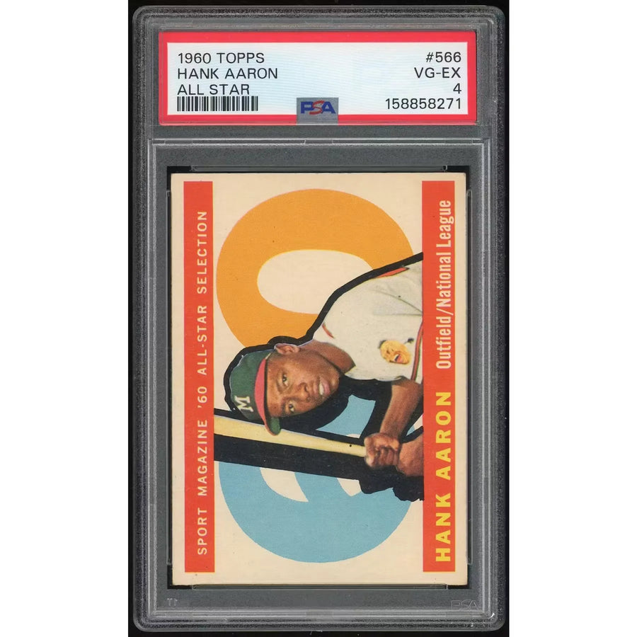 Hank Aaron 1960 Topps #566 All-Star Card | PSA 4 - D2 | P5686681