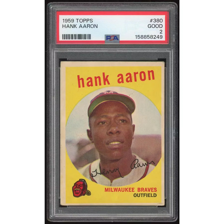 1959 Topps #380 Hank Aaron Card | PSA 2 - D2 | P5686683