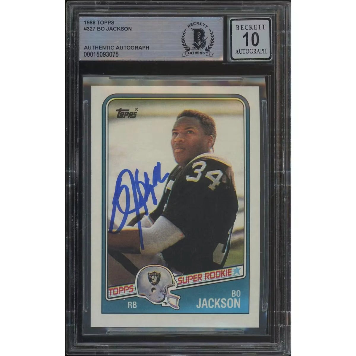 Bo Jackson 1988 Topps Football #327 Rookie Card | Signed & Authenticated | P5688016