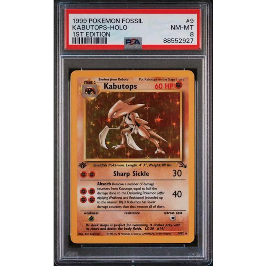 1999 Pokemon Fossil Kabutops Holo 1st Edition #9 | PSA 8 | P5689042