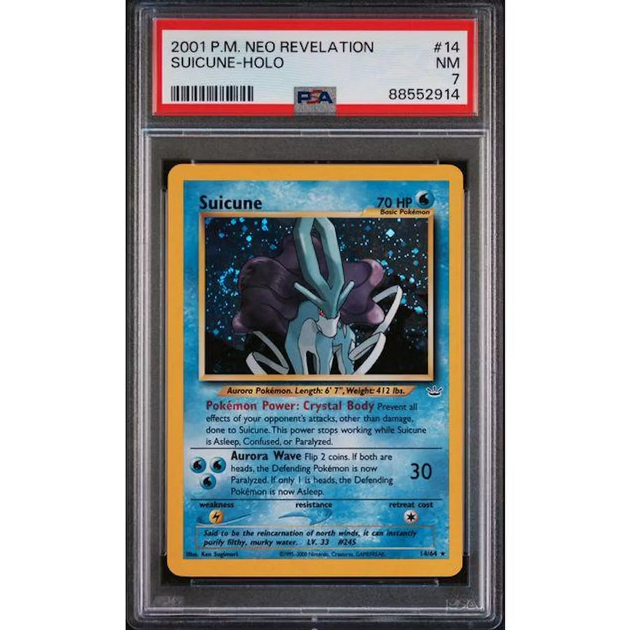 2001 Pokemon Neo Revelation Suicune Holo #14 | PSA 7 | P5689255