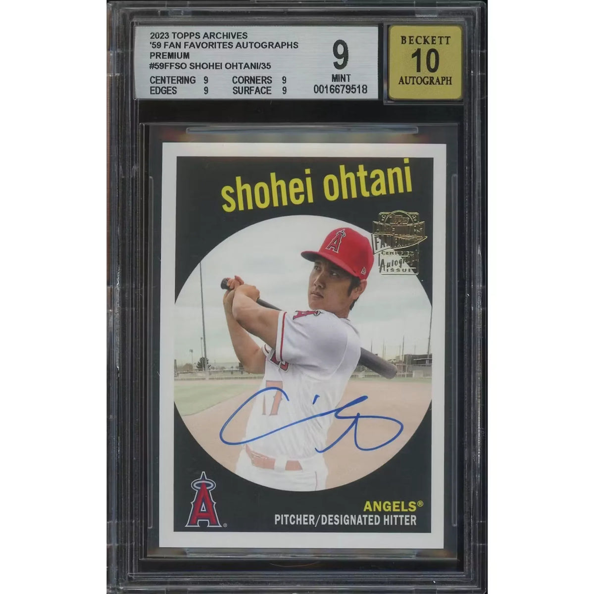 Shohei Ohtani Signed 2023 Topps Archives Card | 1959 Fan Favorites Auto | P5691191
