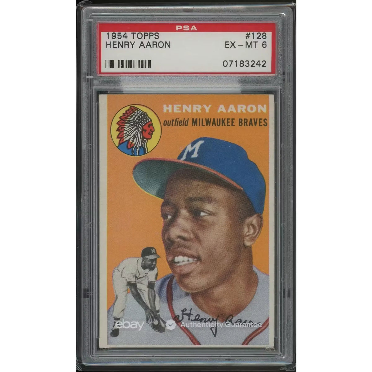 Hank Aaron 1954 Topps Baseball #128 Rookie Card | PSA 6 EX-MT | P5691192