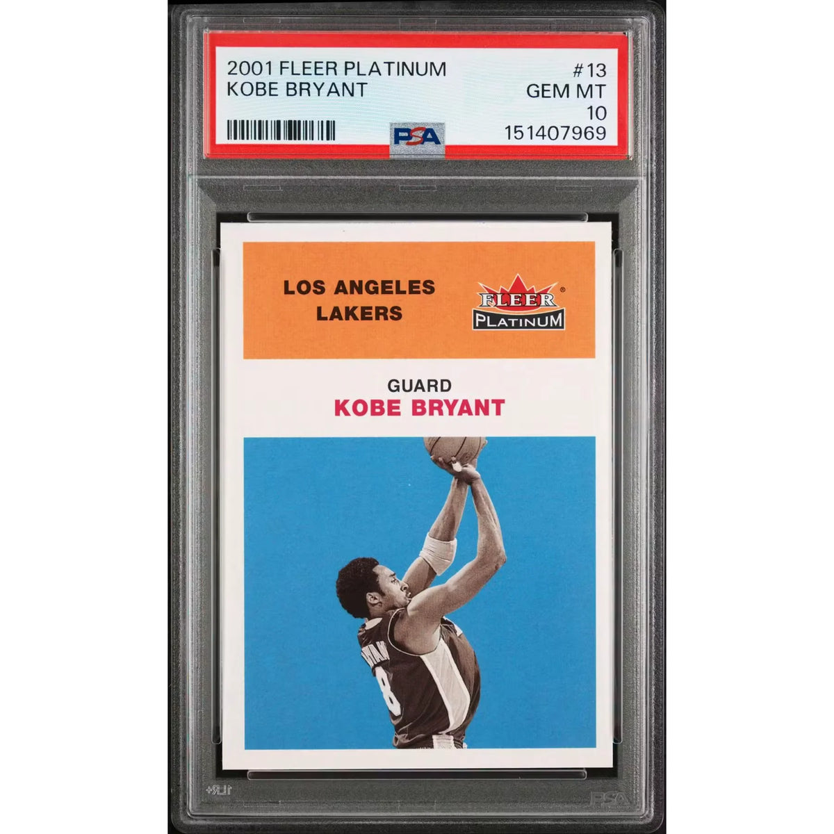 Kobe Bryant 2001 Fleer Platinum Card #13 | PSA Gem Mint 10 | P5691259