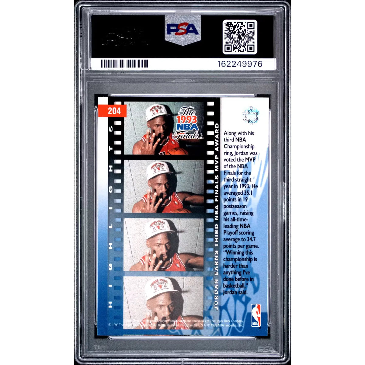 Michael Jordan 1993 Upper Deck #204 | PSA 10 Gem Mint | P5691281