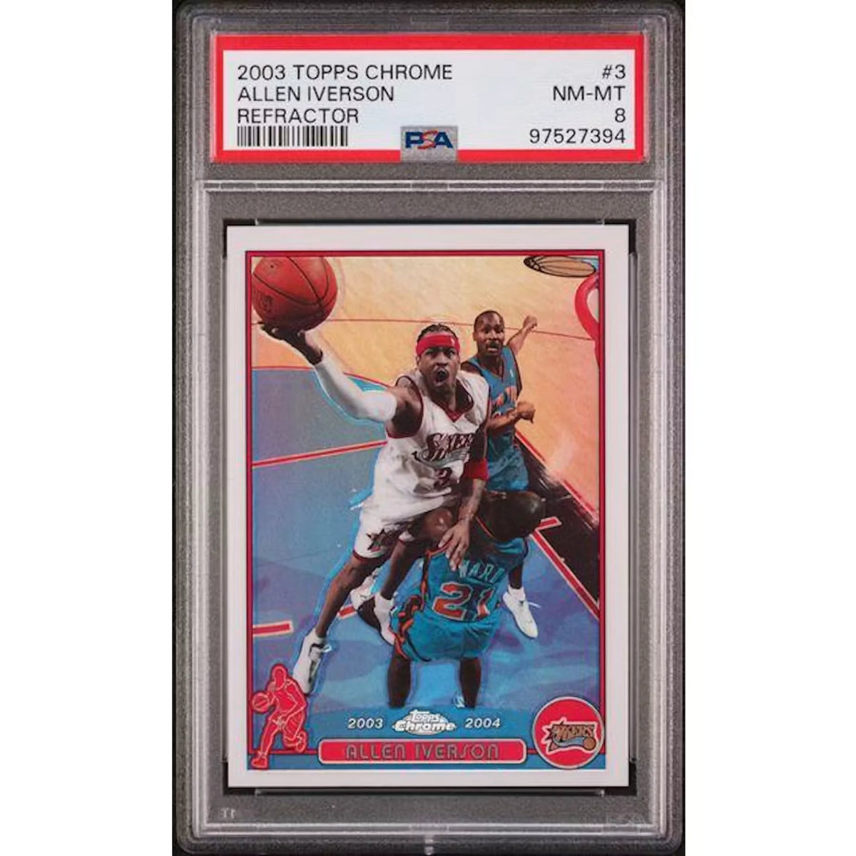 Allen Iverson 2003 Topps Chrome Refractor #3 | PSA 8 | P5691336