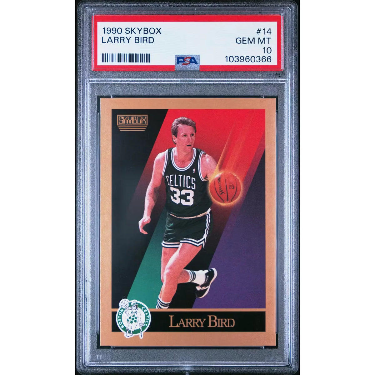 Larry Bird 1990 Skybox #14 Basketball Card | PSA 10 | P5691344