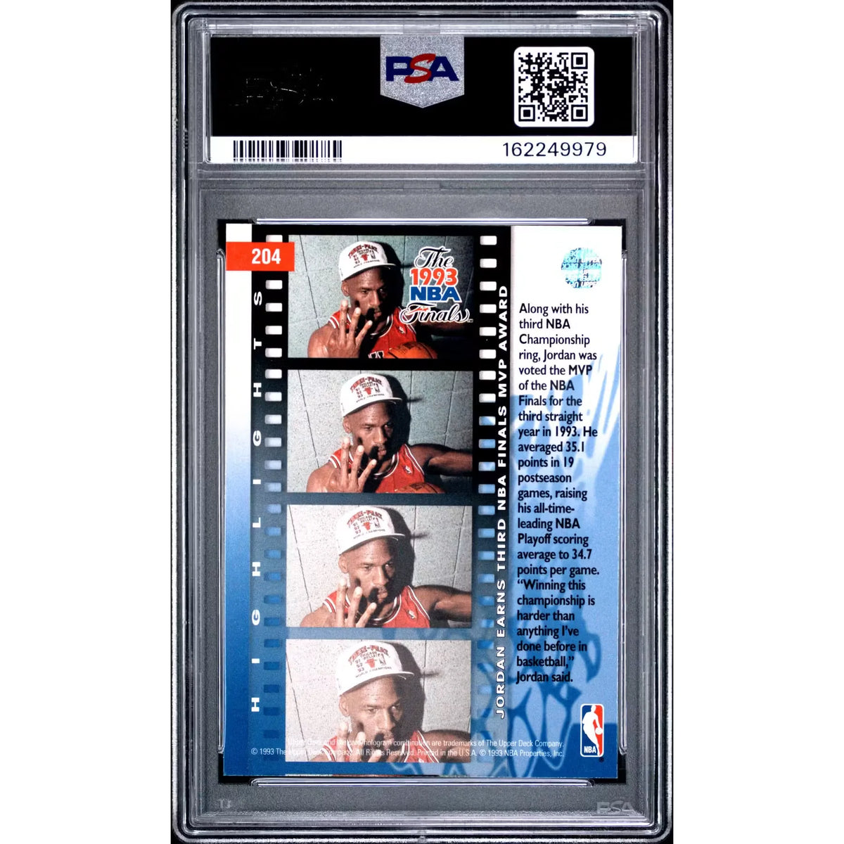 Michael Jordan 1993 Upper Deck #204 | PSA 9 | P5691349