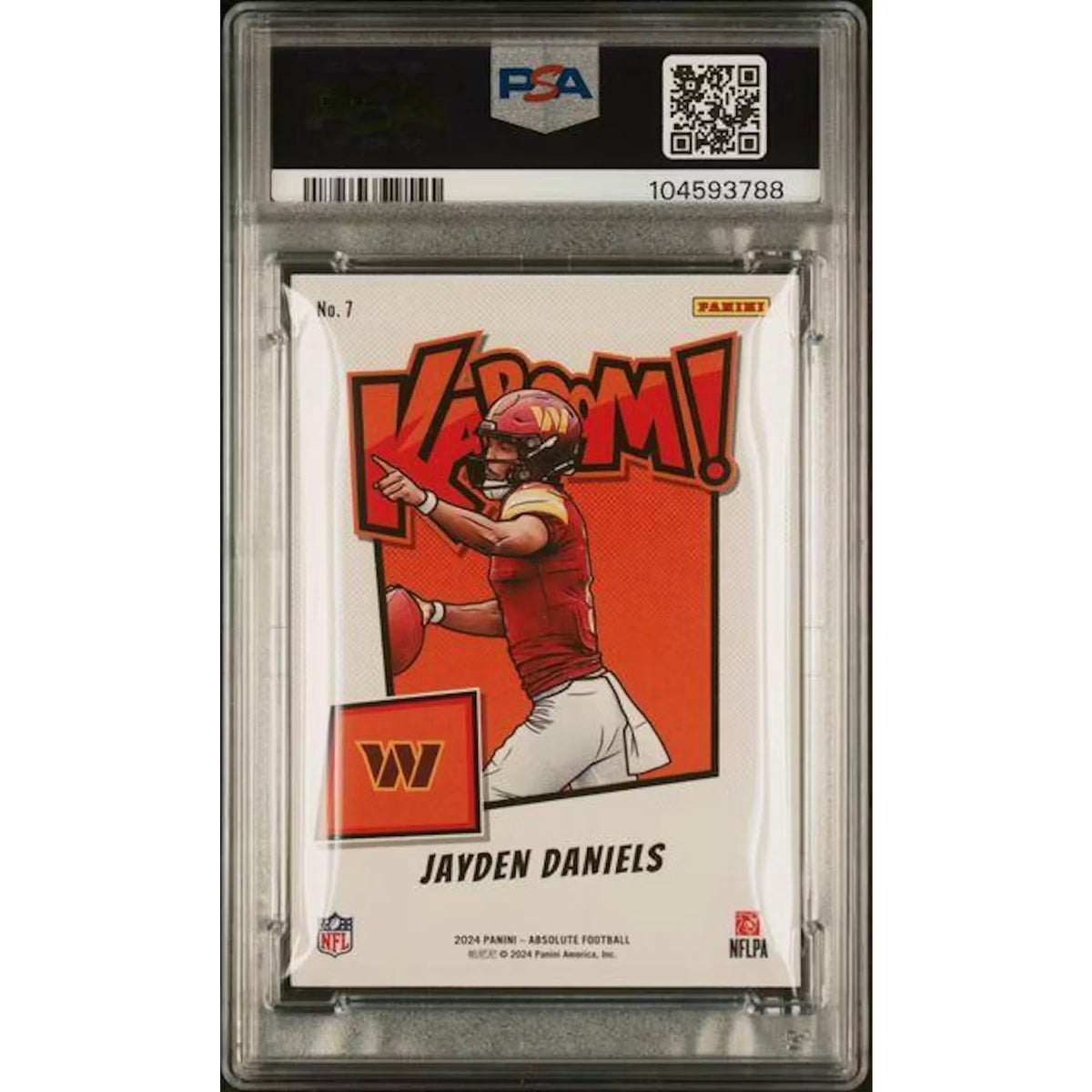 Jayden Daniels 2024 Panini Absolute Kaboom Rookie #7 | PSA 9 | P5691409