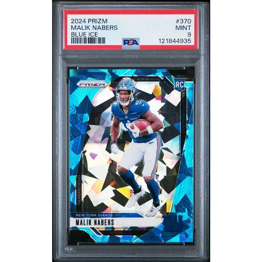 Malik Nabers 2024 Panini Prizm Rookie Blue Ice Card | PSA 9 | P5691462