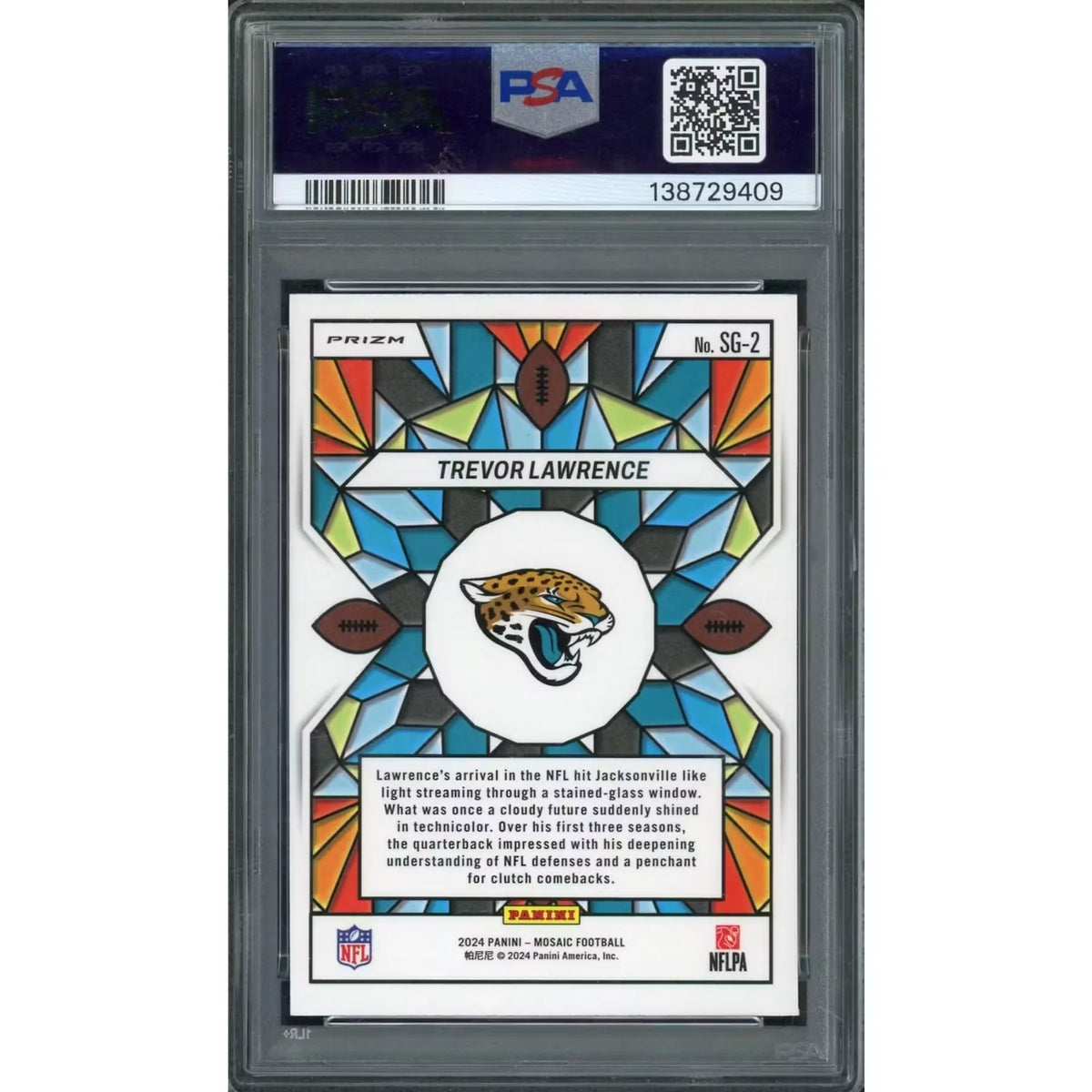 Trevor Lawrence 2024 Panini Mosaic Stained Glass Card | PSA 10 | P5691465