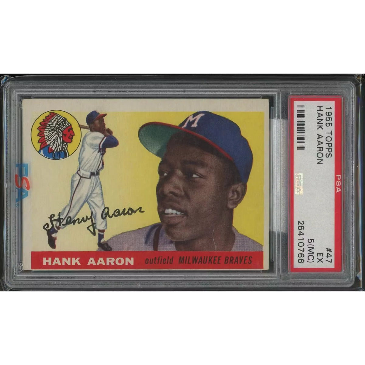 Hank Aaron 1955 Topps Baseball #47 Rookie Card | PSA 5 (EX) | P5758480