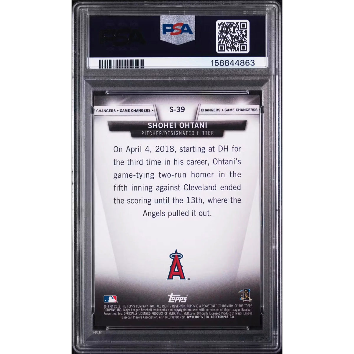 Shohei Ohtani 2018 Topps Update Rookie Salute #S-39 | PSA 10 | P5758514