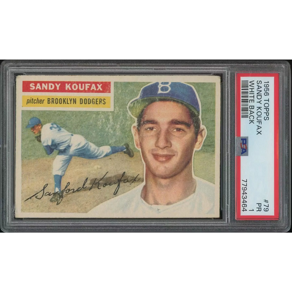 Sandy Koufax 1956 Topps Baseball #79 | PSA 1 (PR) | P5758645