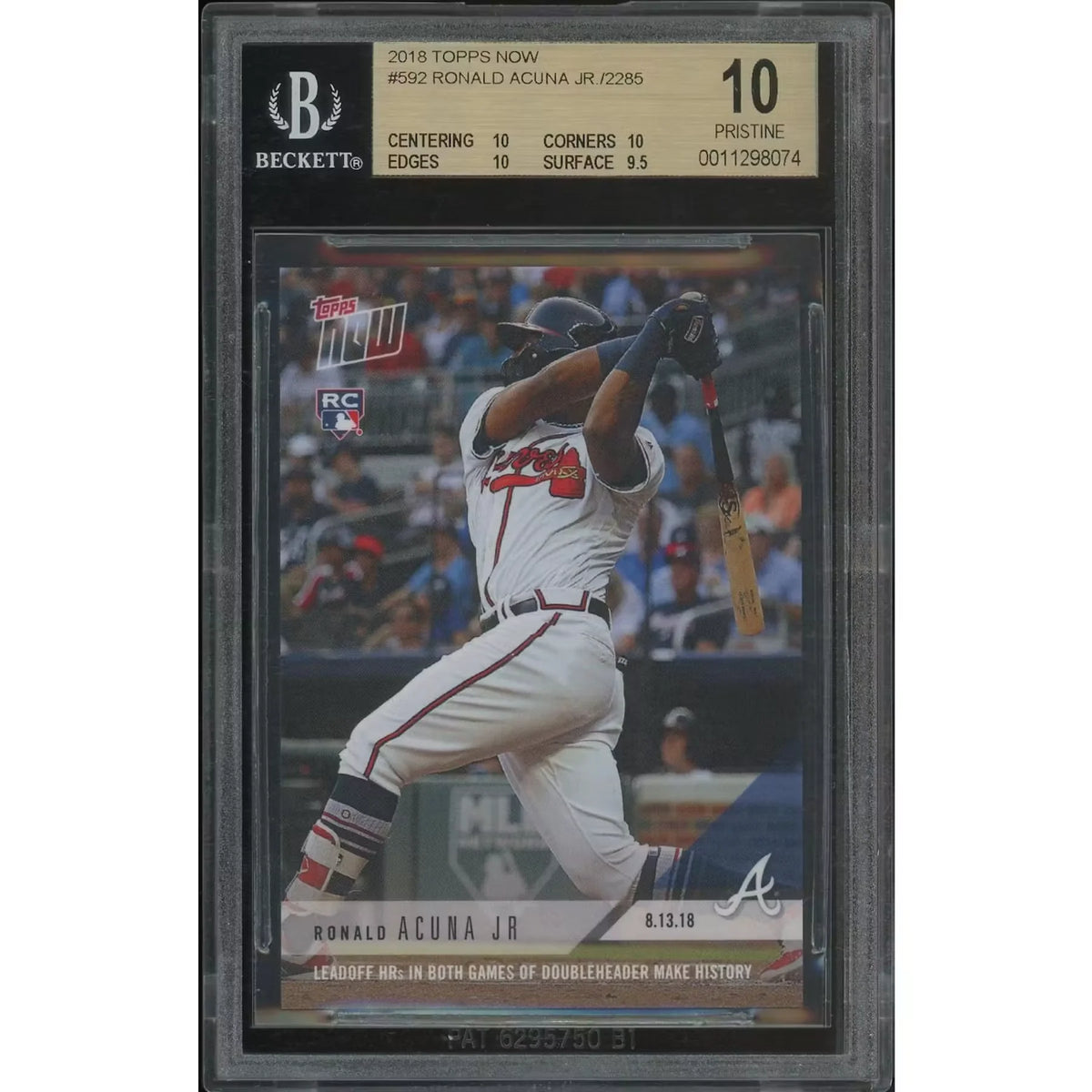 Ronald Acuna Jr. 2018 Topps Now Baseball #592 Rookie Card | BGS 10 | P5758703