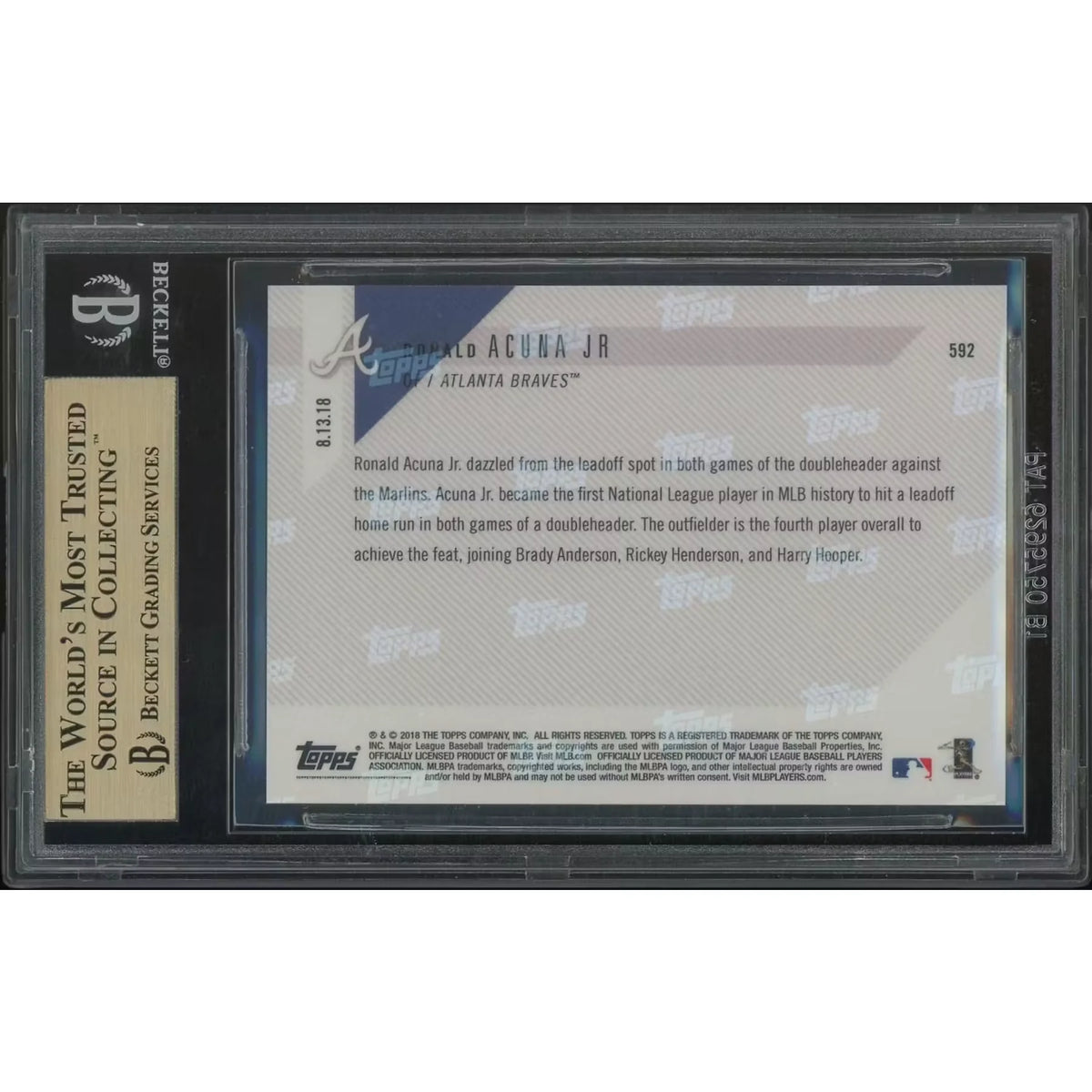 Ronald Acuna Jr. 2018 Topps Now Baseball #592 Rookie Card | BGS 10 | P5758703