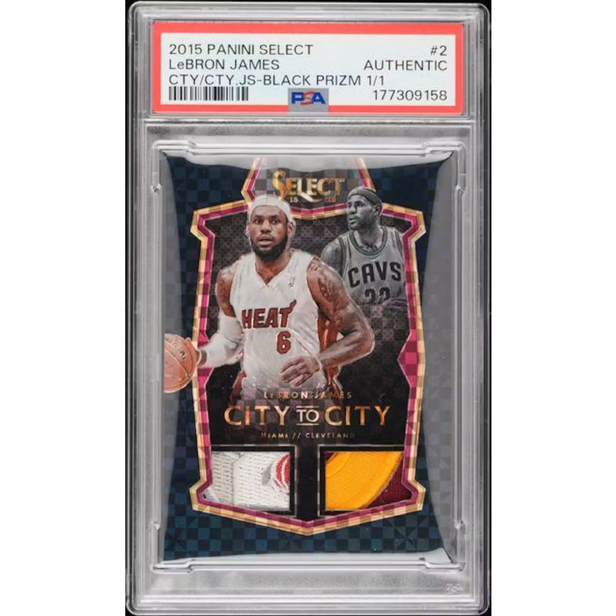 LeBron James Signed 2015 Panini Select City to City Patch | Black Prizm 1/1 | P5758780