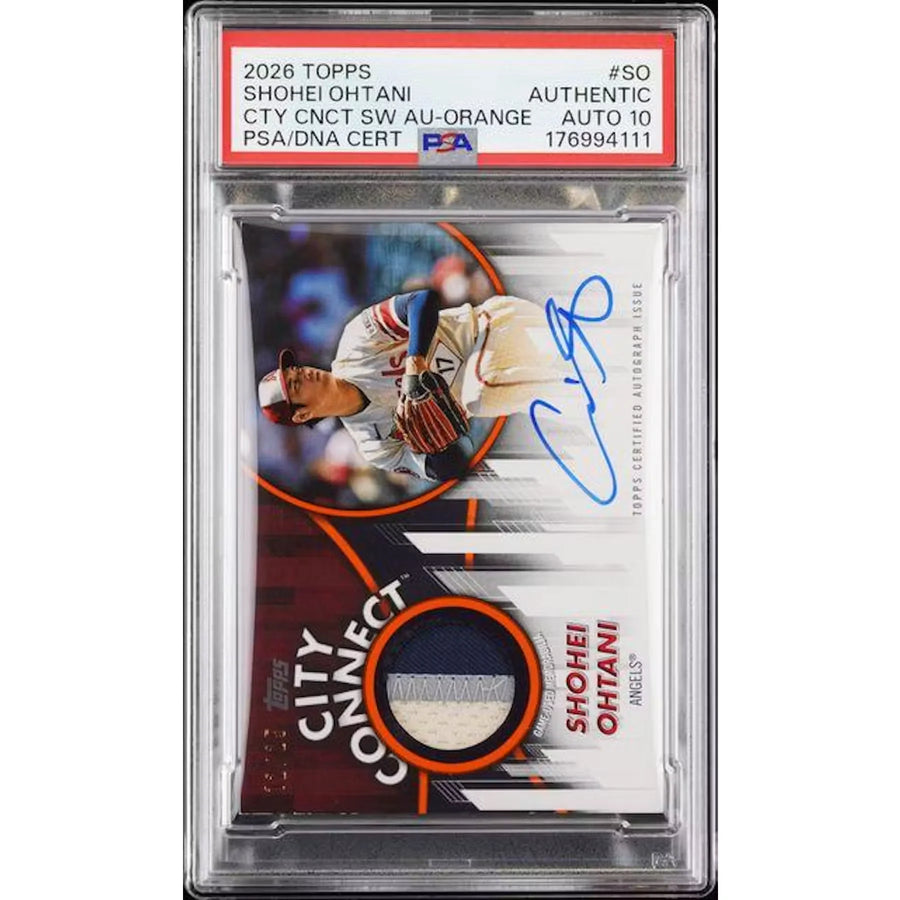 Shohei Ohtani Signed 2026 Topps City Connect Patch Auto Card | PSA 10 | P5837193