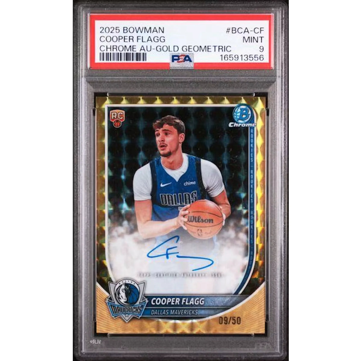 Cooper Flagg 2025 Bowman Chrome Gold Geometric Rookie Auto | PSA 9 | P5837213