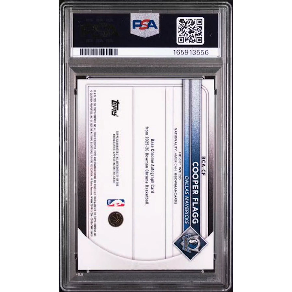 Cooper Flagg 2025 Bowman Chrome Gold Geometric Rookie Auto | PSA 9 | P5837213