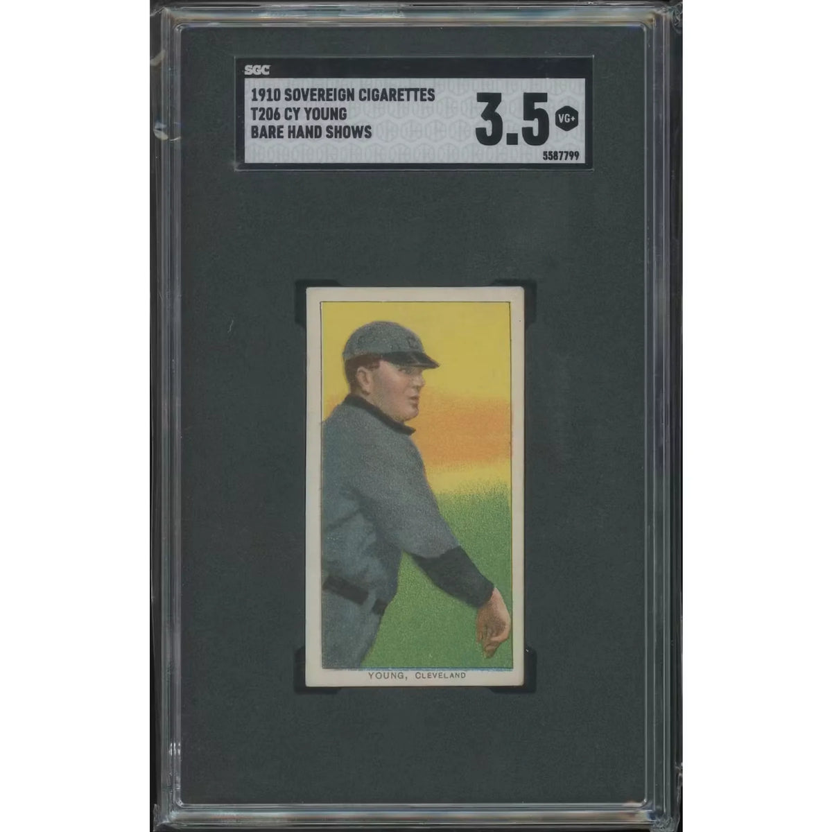 Cy Young 1910 T206 Bare Hand Baseball Card | SGC 3.5 Graded | P5837250