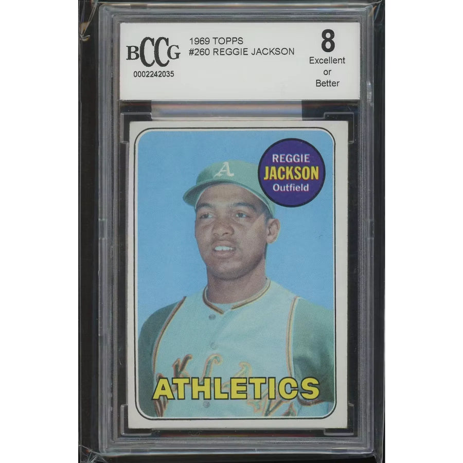Reggie Jackson 1969 Topps Baseball #260 Rookie Card | BCCG 8 | P5837349