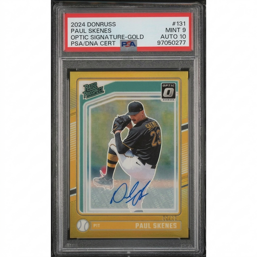 Paul Skenes 2024 Donruss Optic Gold Rookie Auto #02/10 | PSA 9 | P5837480