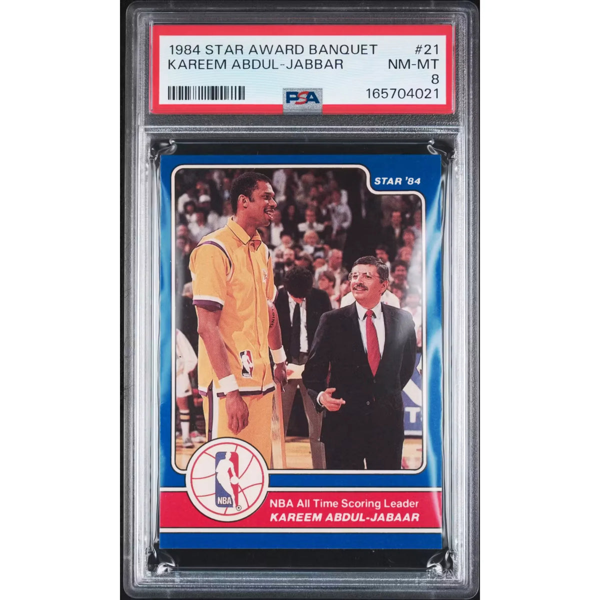 Kareem Abdul-Jabbar 1984 Star Award Banquet Card #21 | PSA 8 | P5838284