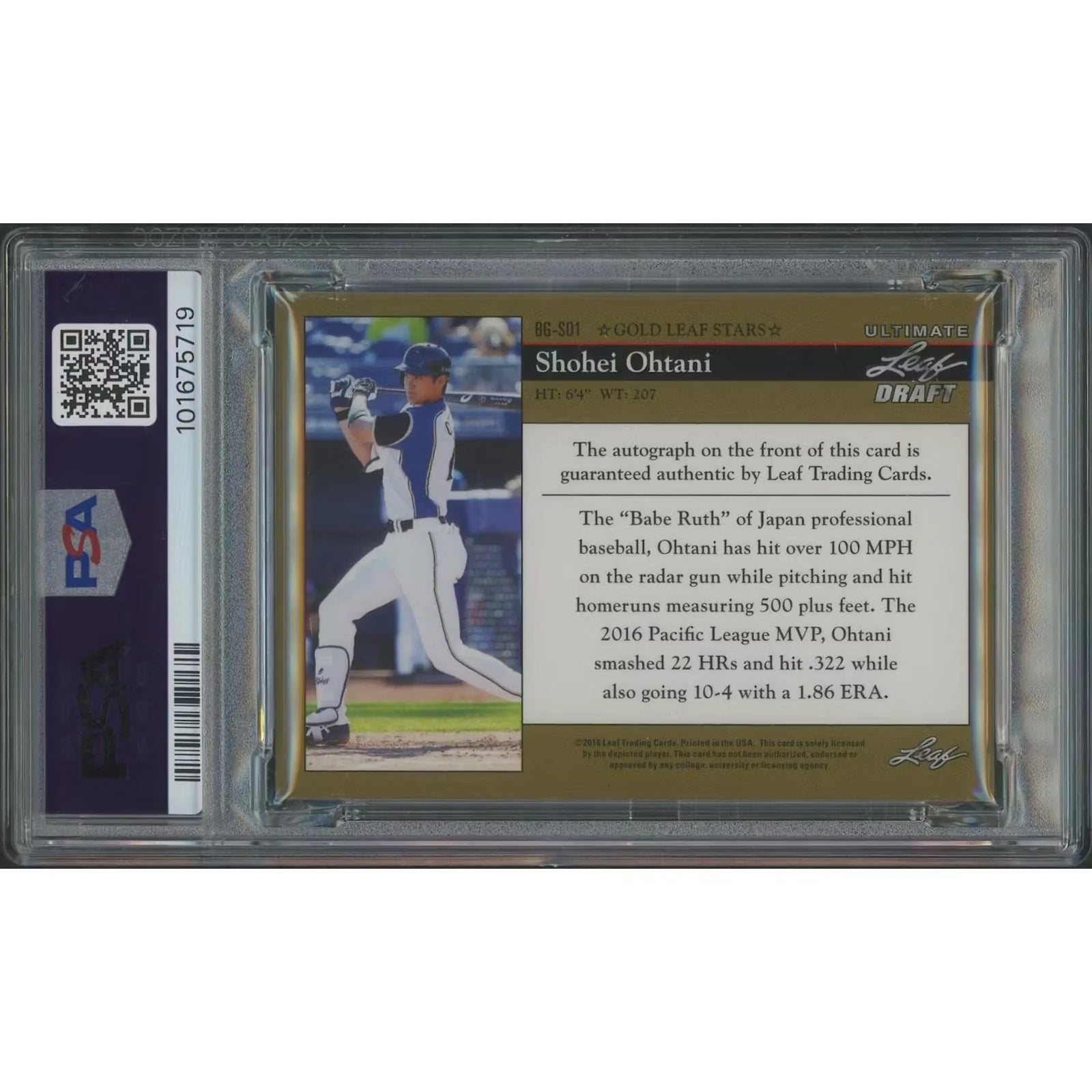 Shohei Ohtani 2018 Leaf Ultimate Draft Rookie Autograph | PSA 7 #02