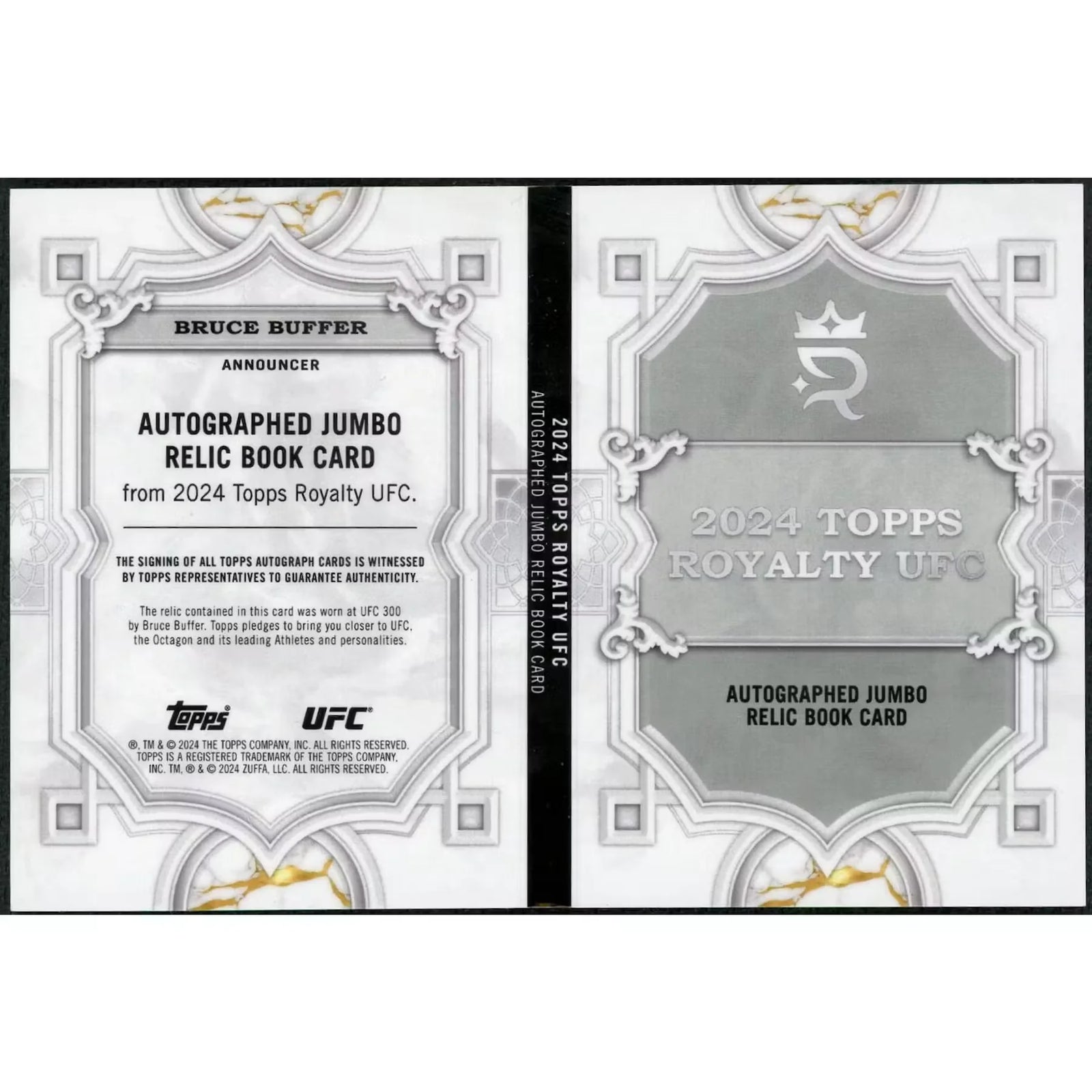Bruce Buffer Signed 2024 Topps Royalty UFC Card | Jumbo Patch Auto/25