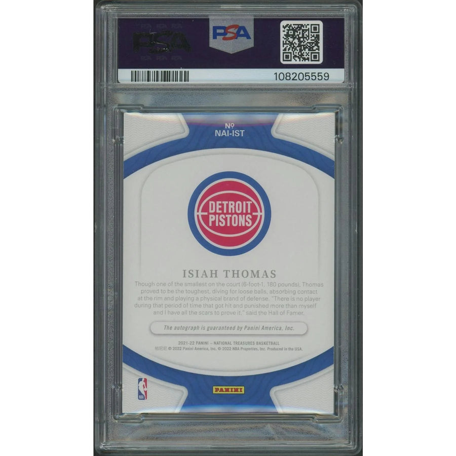 Isiah Thomas Signed 2021-22 Panini National Treasures #1 Card | PSA 9 Mint