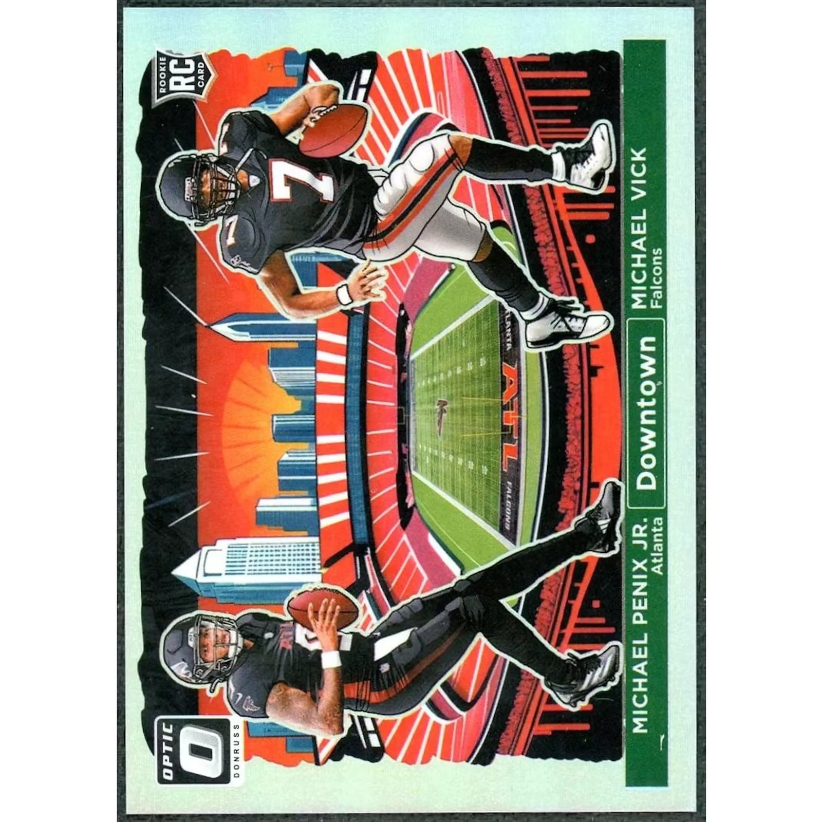 Michael Penix Jr Michael Vick Downtown Card #14 | 2024 Panini Donruss Optic