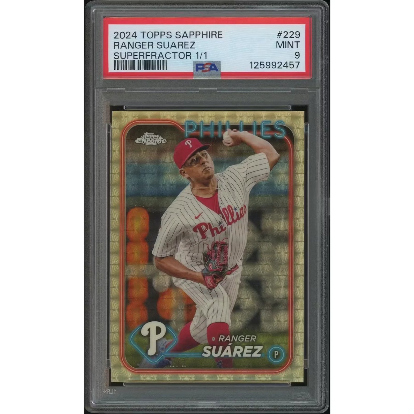 Ranger Suarez 2024 Topps Chrome Sapphire Superfractor #1/1 | PSA 9 Mint