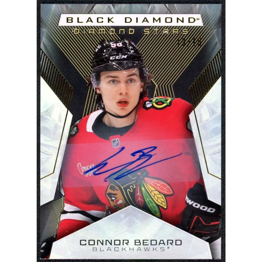 Connor Bedard Signed Black Diamond Diamond Stars Card | 2025-26 Upper Deck Auto/15