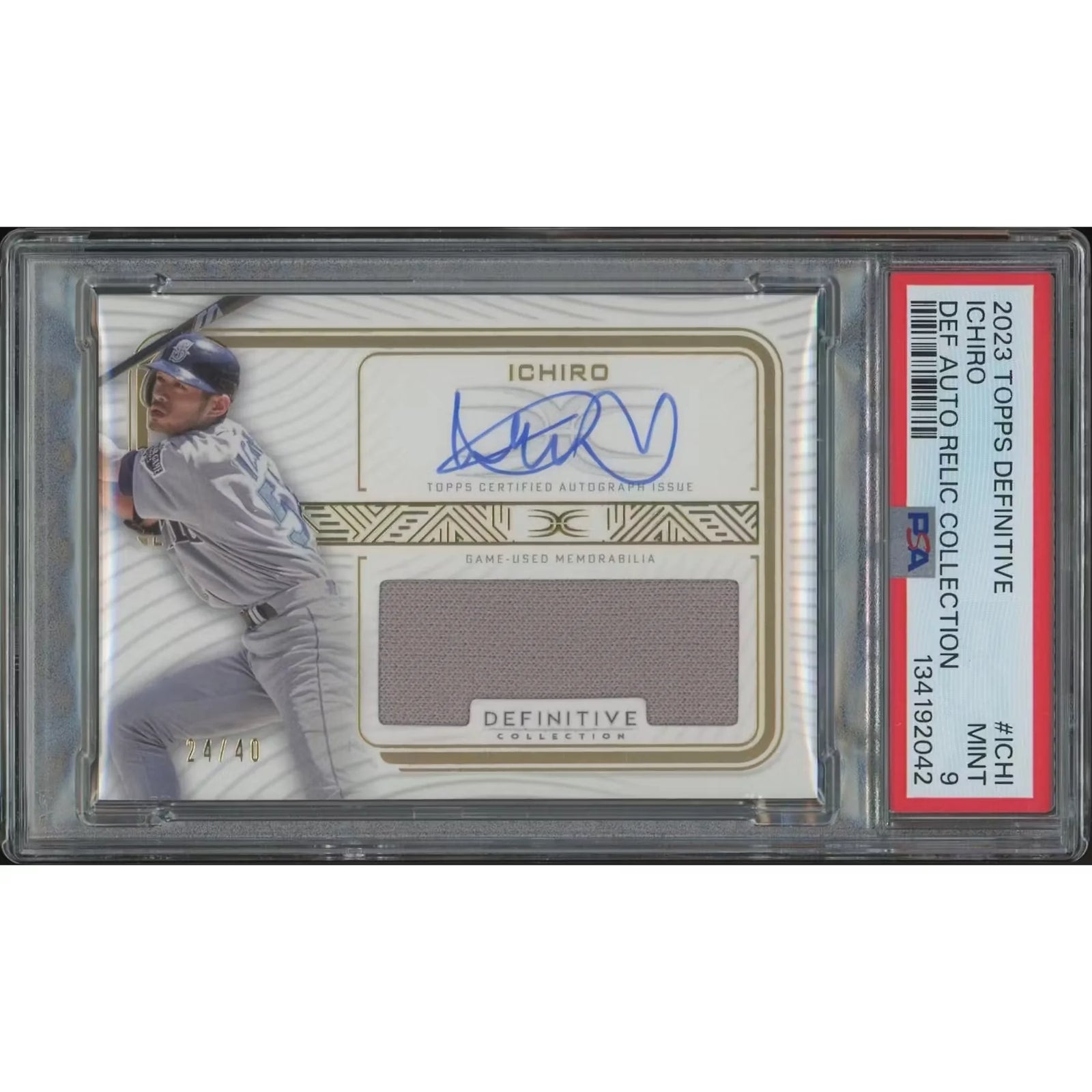 Ichiro Suzuki Signed 2023 Topps Definitive Jersey Auto | PSA 9 Mint #24