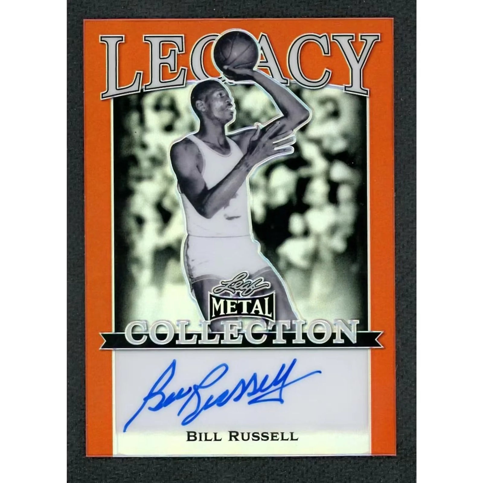 Bill Russell Signed 2022 Leaf Metal Card | Orange/7