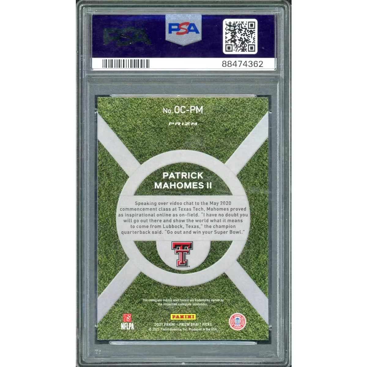 Patrick Mahomes II 2021 Panini Prizm Draft Picks Card | PSA 10 | P5913959