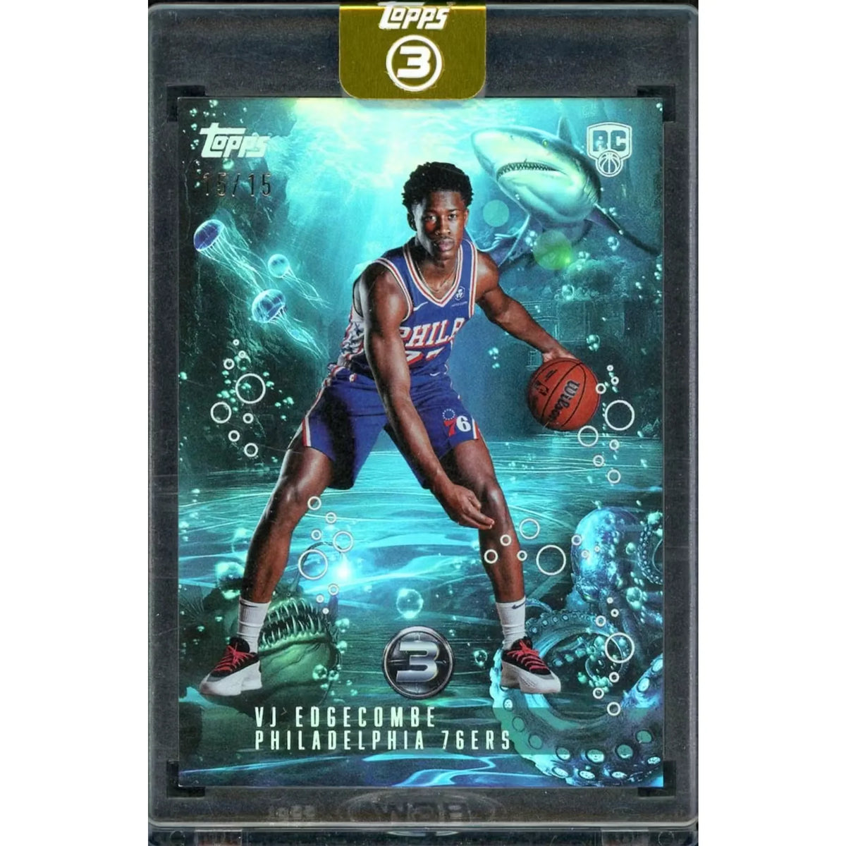 VJ Edgecombe 2025-26 Topps Three Rookie Card | Monsters Of The Deep/15 | P5913989