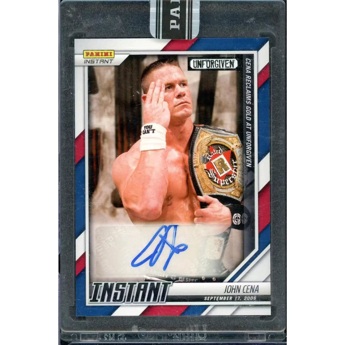 John Cena Signed 2022 Panini Instant Card | Red White & Blue Auto/5 | P5913990