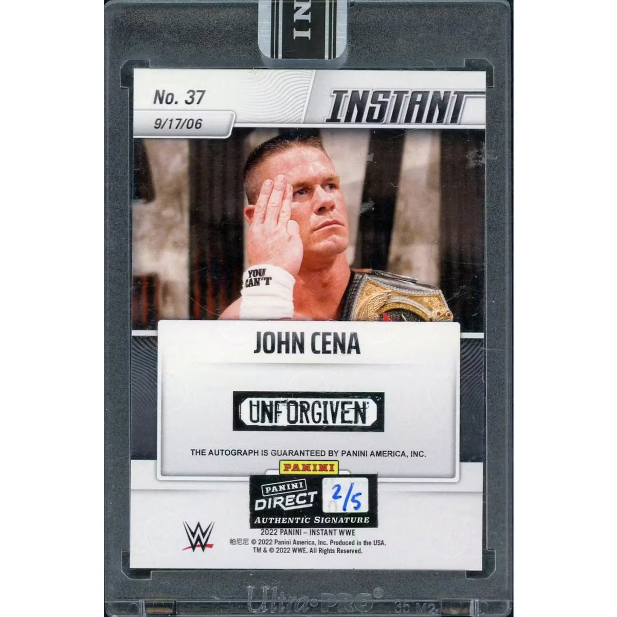 John Cena Signed 2022 Panini Instant Card | Red White & Blue Auto/5 | P5913990