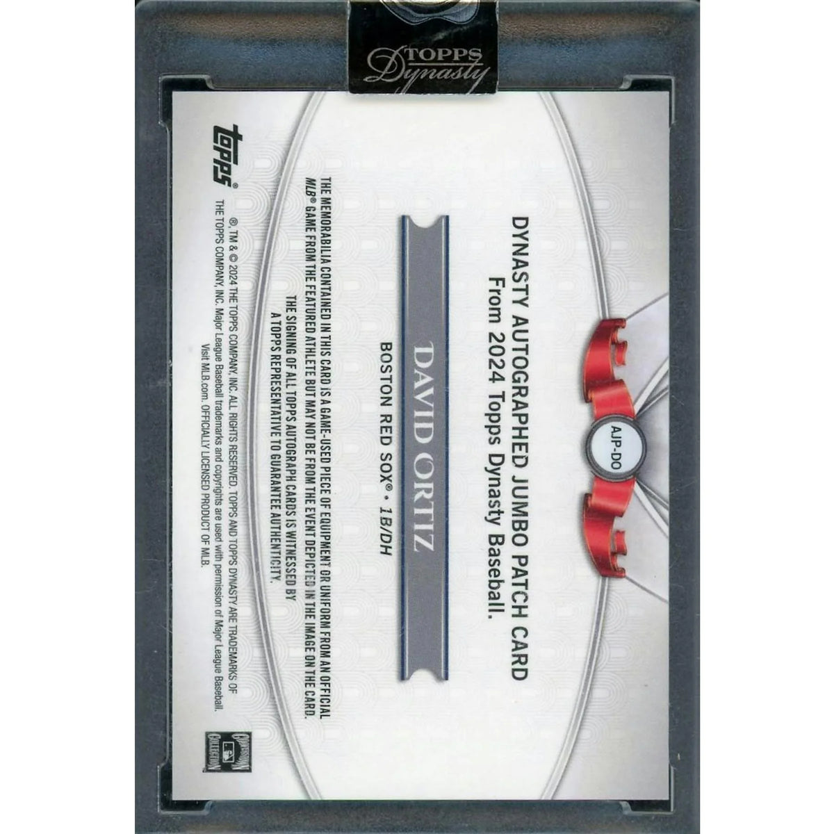 David Ortiz Signed 2024 Topps Dynasty Jumbo Patch Auto |/5 | P5913992